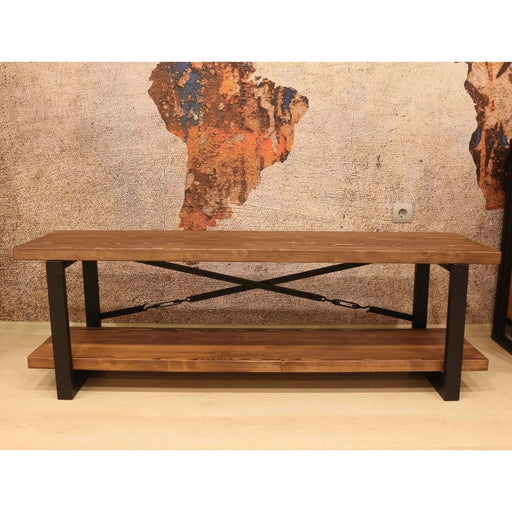 Renton Solid Pine Wood TV Stand Mozilya