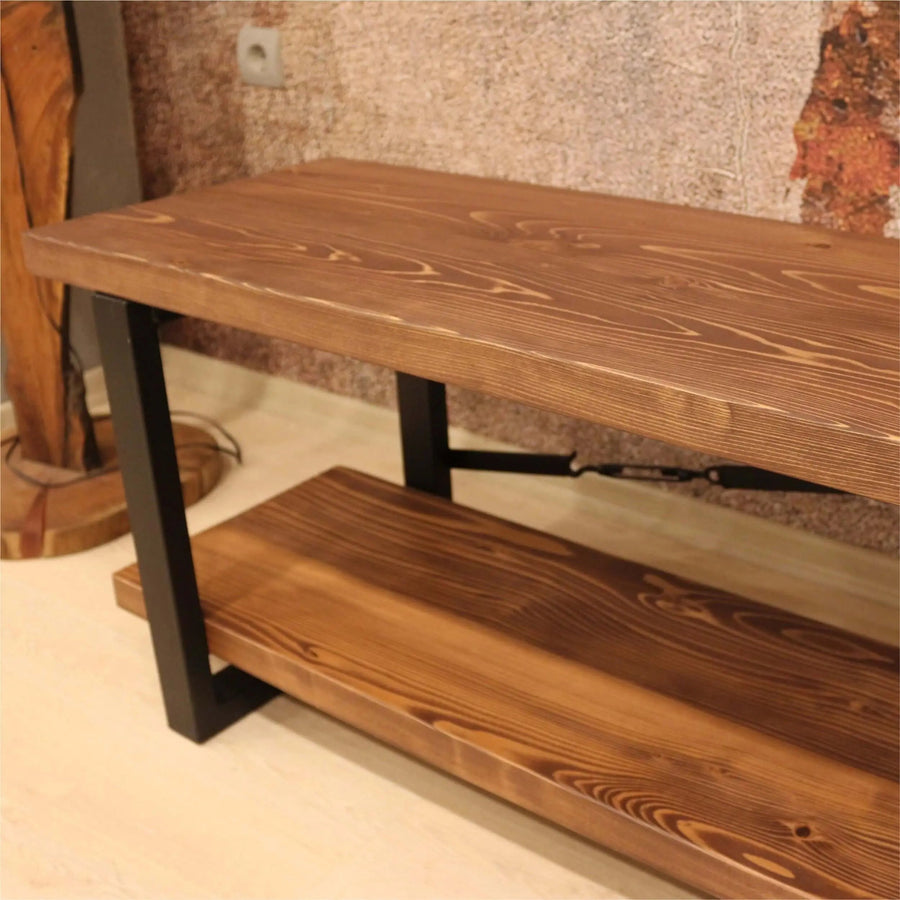 Renton Solid Pine Wood TV Stand Mozilya