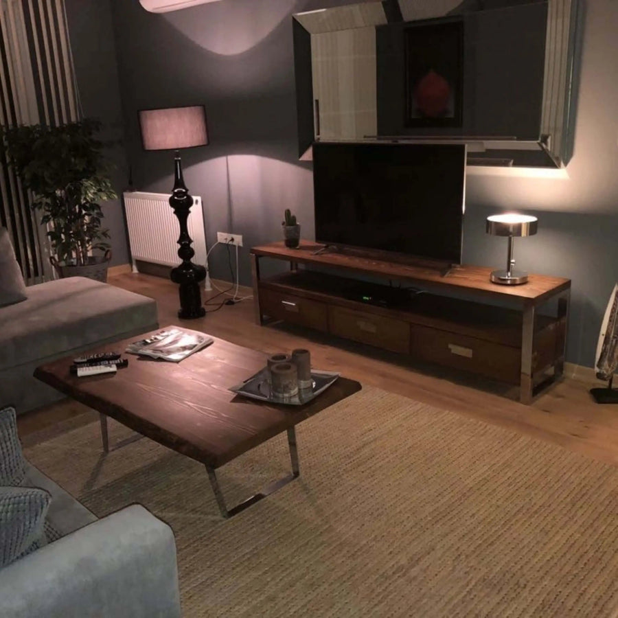 Rokko Solid Pine Wood TV Stand Mozilya