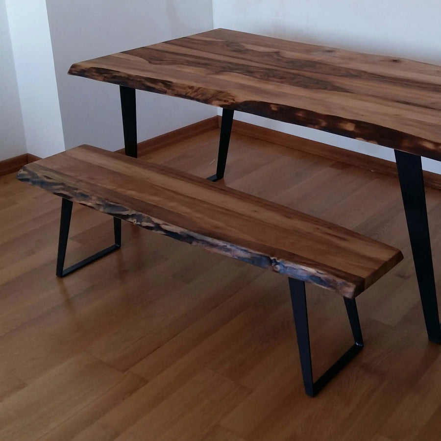 Denton Bench - Solid Walnut Wood Bench Mozilya