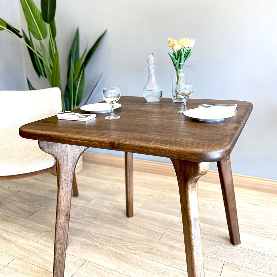 Sidney Square Dining Table | Walnut Wood Mid Century Design Mozilya