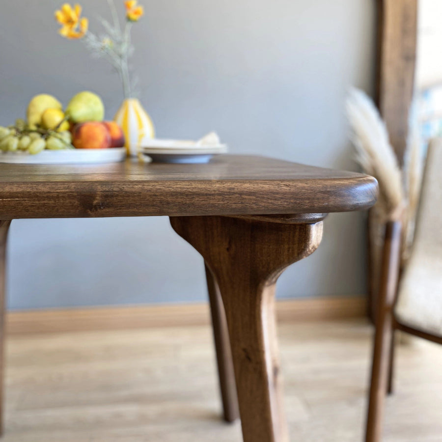 Sidney Square Dining Table | Walnut Wood Mid Century Design Mozilya