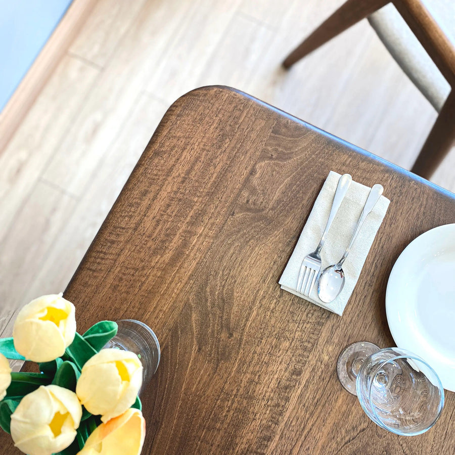 Sidney Square Dining Table | Walnut Wood Mid Century Design Mozilya
