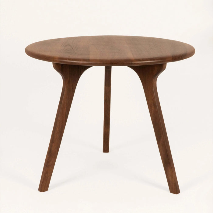 Mid-century Modern Solid Walnut Wood Round Dining Table