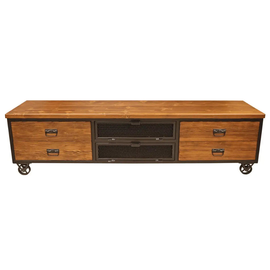 Madison Solid Pine Wood TV Stand Mozilya