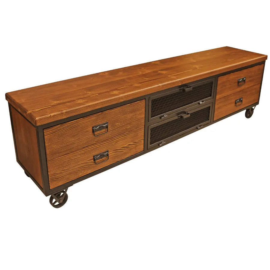 Madison Solid Pine Wood TV Stand Mozilya
