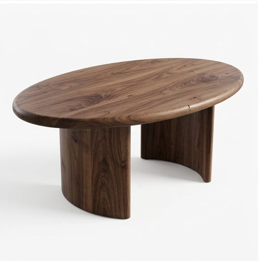 Soren Oval Walnut Coffee Table | Sculptural Scandinavian Modern Design