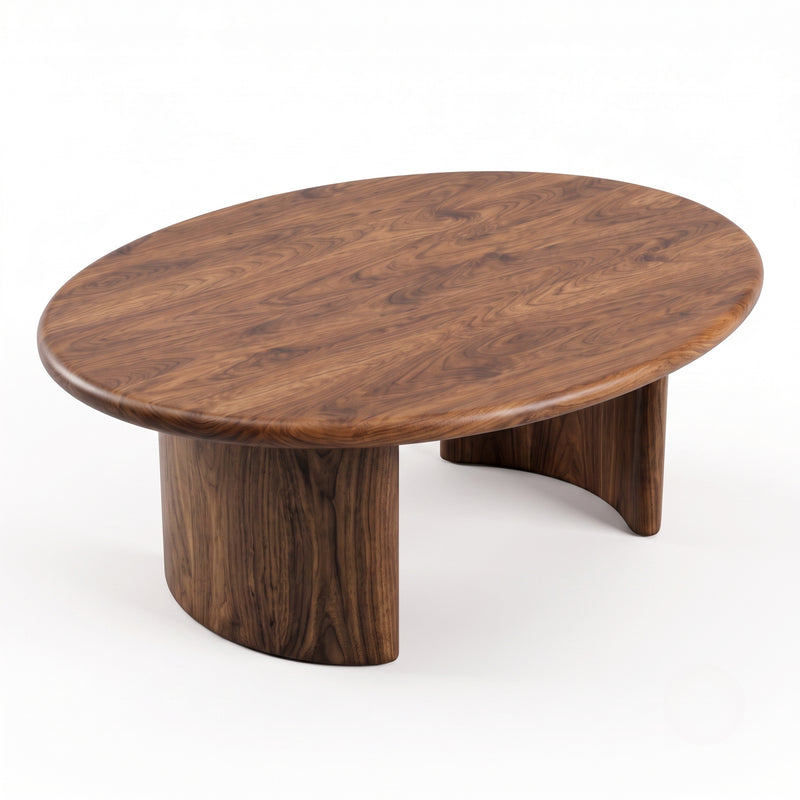 Soren Oval Walnut Coffee Table | Sculptural Scandinavian Modern Design