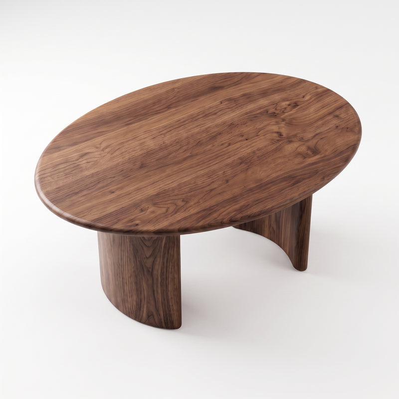 Soren Oval Walnut Coffee Table | Sculptural Scandinavian Modern Design