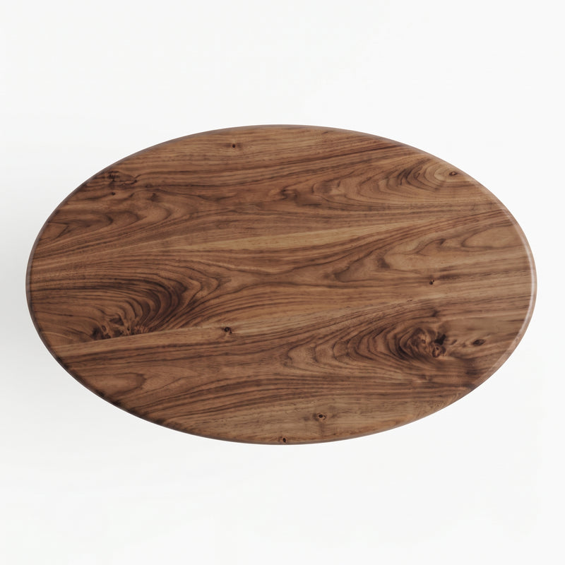 Soren Oval Walnut Coffee Table | Sculptural Scandinavian Modern Design