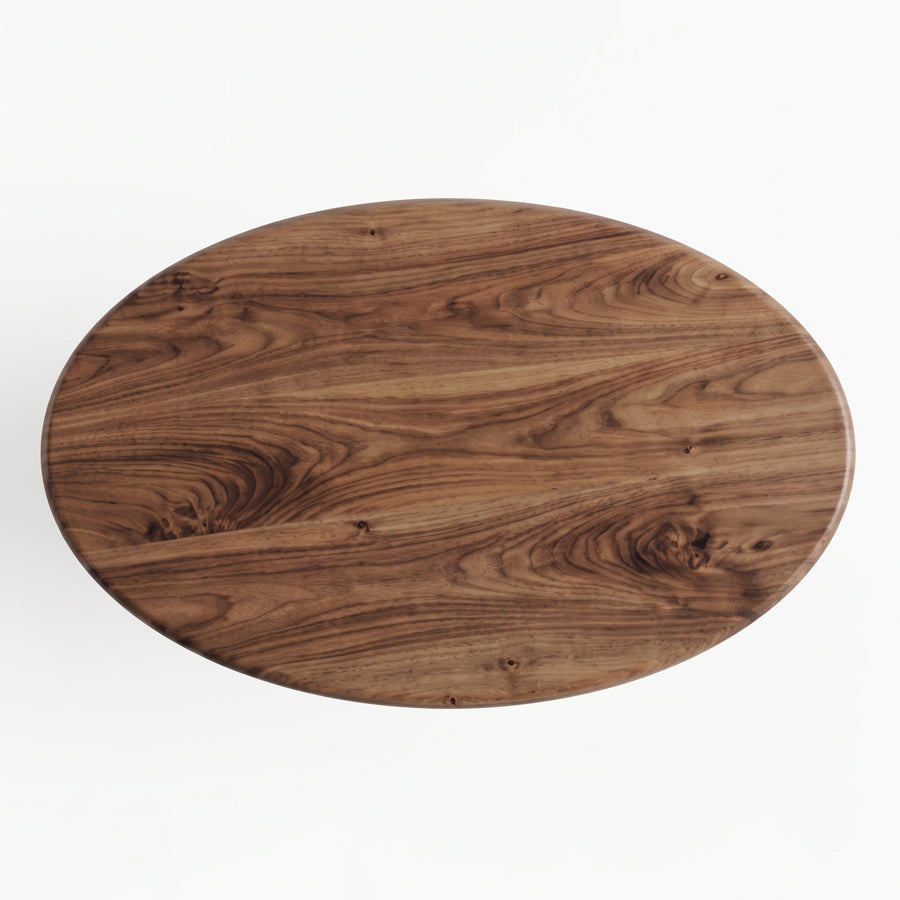 Soren Oval Walnut Coffee Table | Sculptural Scandinavian Modern Design