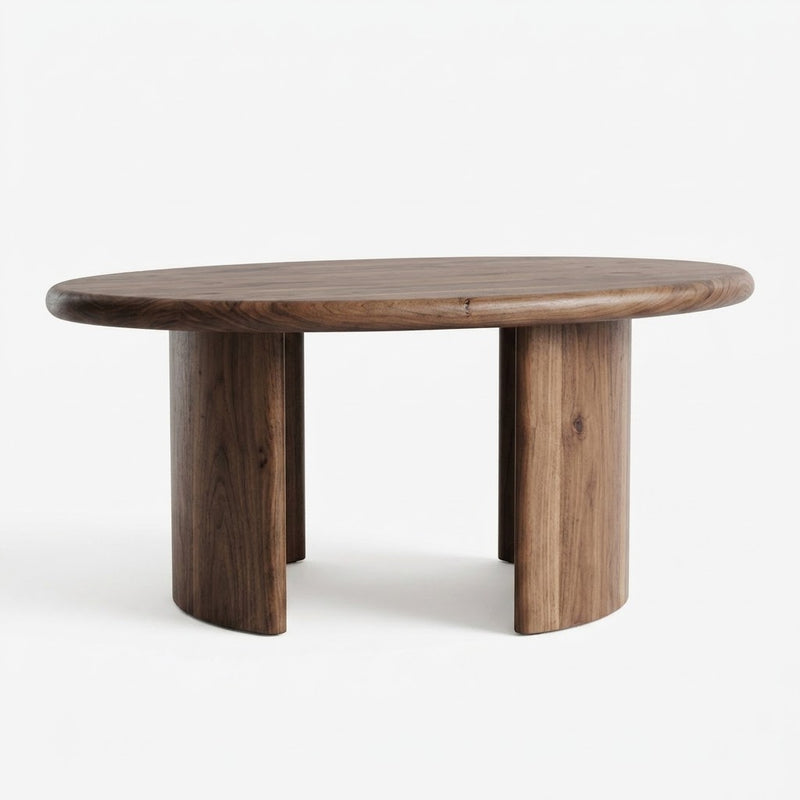 Soren Oval Walnut Coffee Table | Sculptural Scandinavian Modern Design