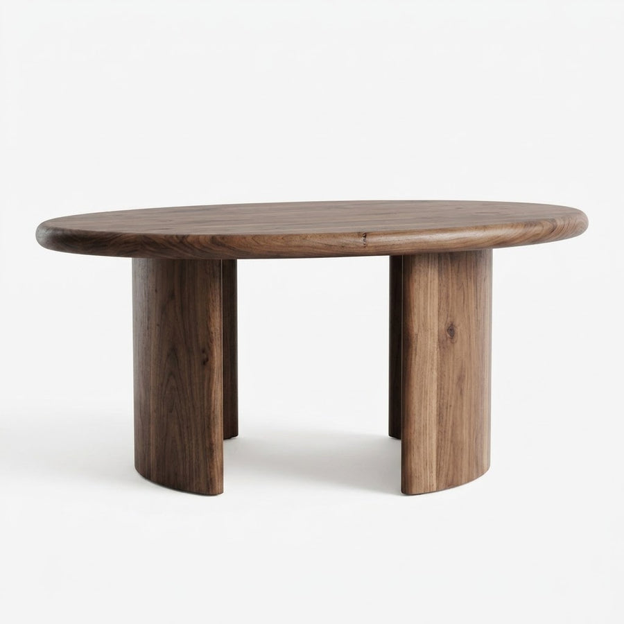 Soren Oval Walnut Coffee Table | Sculptural Scandinavian Modern Design
