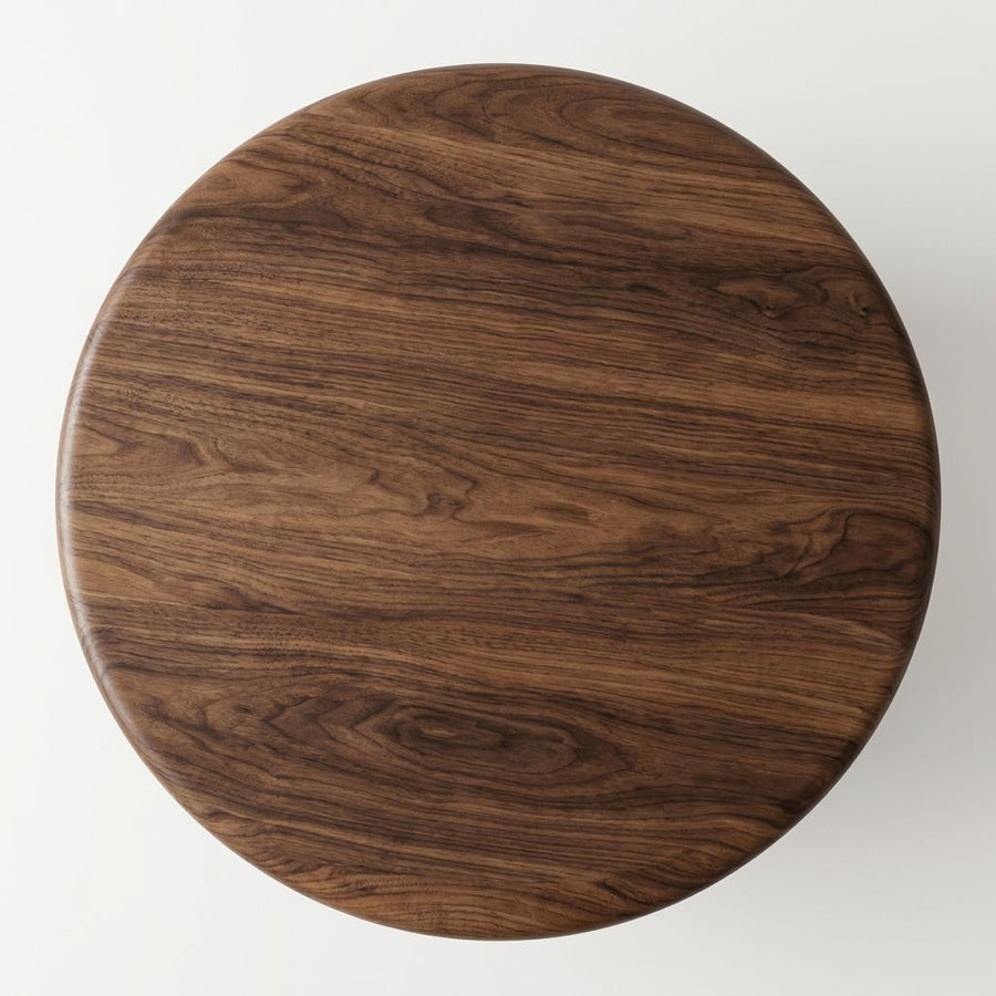 Soren Round Solid Walnut Wood Coffee Table | Sculptural Scandinavian Modern Design