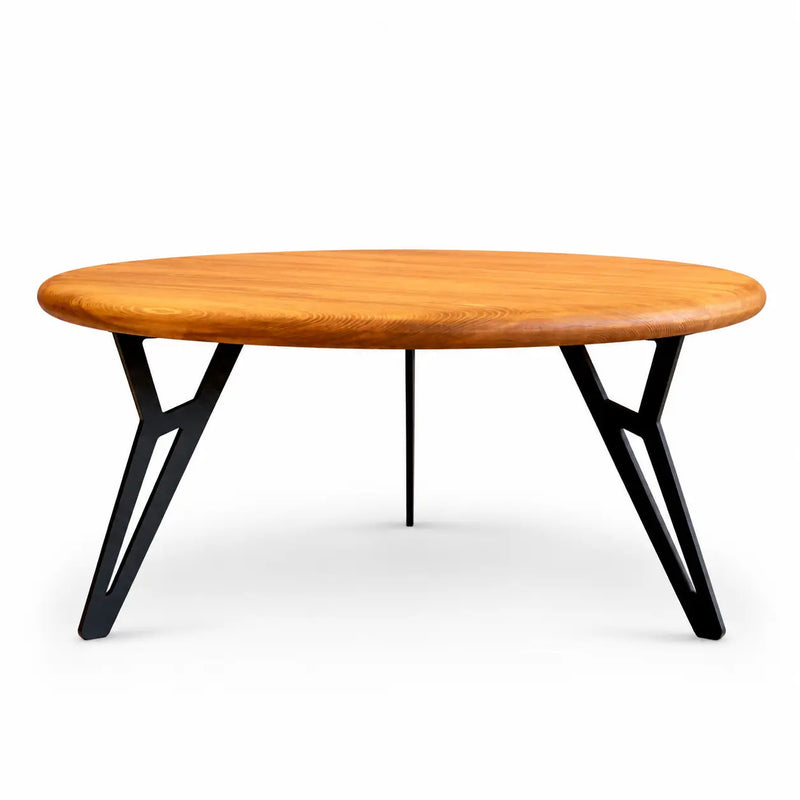 Spark Solid Pine Wood Round Coffee Table