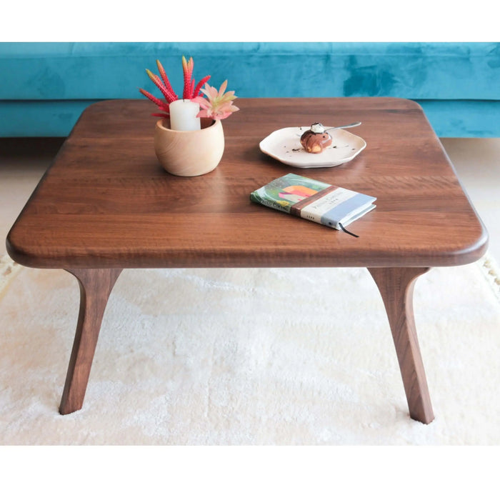 Sidney Solid Walnut Wood Mid Century Square Coffee Table