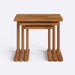 Close-up of the tabletop and frame – A detailed look at the solid wood surface and craftsmanship of the Stark nesting table.