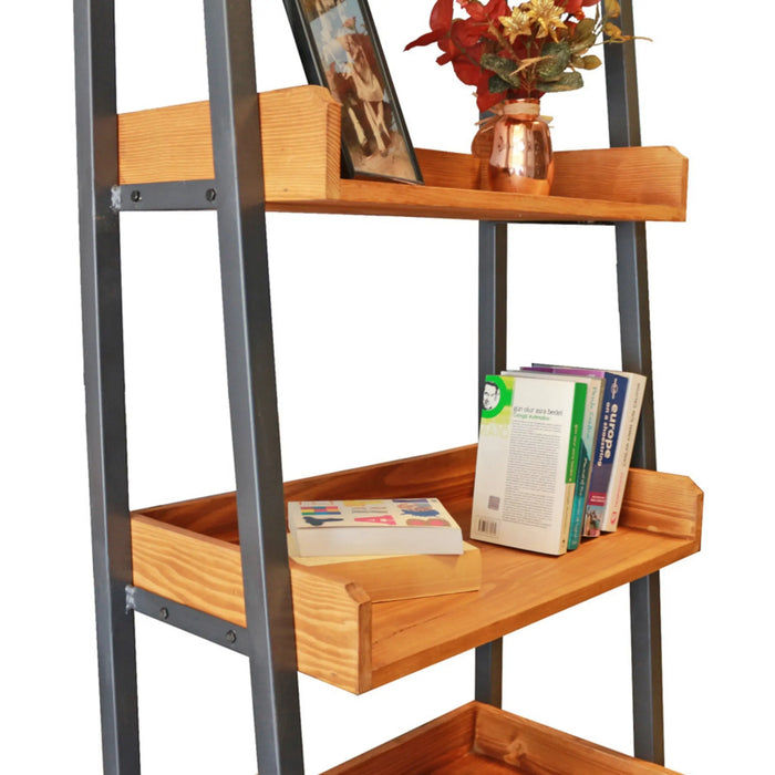 Tempo Solid Pine Wood Ladder Bookshelf