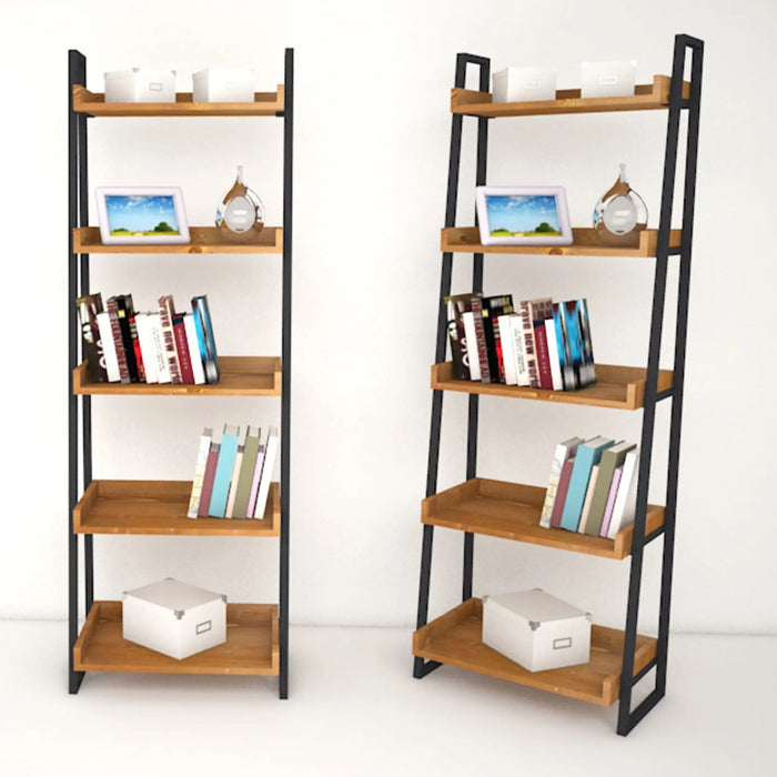 Tempo Solid Pine Wood Ladder Bookshelf