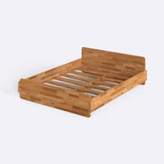 Melvo Solid Beech Wood Bed Frame | Minimalist Wooden Platform Bed Demontha