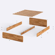 Melvo Solid Beech Wood Bed Frame | Minimalist Wooden Platform Bed Demontha