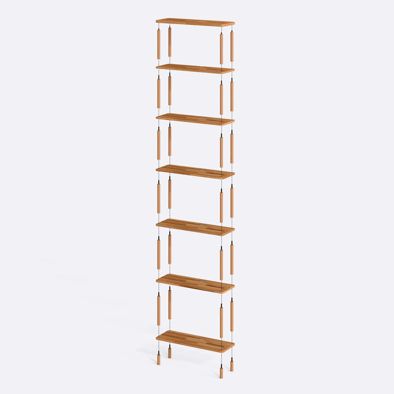 Soho Solid Beech Wood 7-Shelf Bookcase | Tall Wooden Shelving Unit