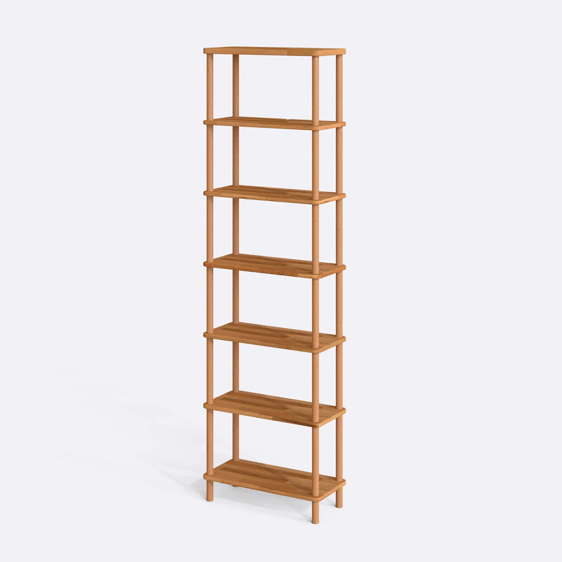Soho Solid Beech Wood 7-Shelf Bookcase | Tall Wooden Shelving Unit