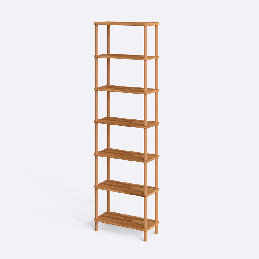 Soho Solid Beech Wood 7-Shelf Bookcase | Tall Wooden Shelving Unit Demontha