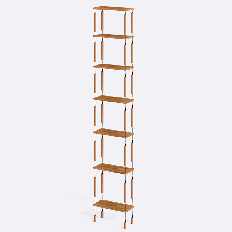 Soho Solid Beech Wood 7-Shelf Bookcase | Tall Wooden Shelving Unit