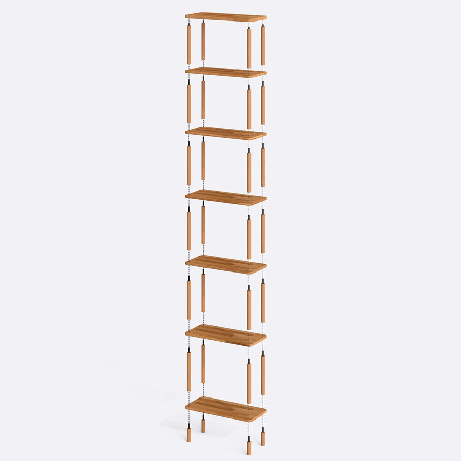 Soho Solid Beech Wood 7-Shelf Bookcase | Tall Wooden Shelving Unit Demontha