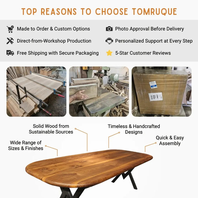 Toledo Wooden Dining Table | Walnut Mid Century Design