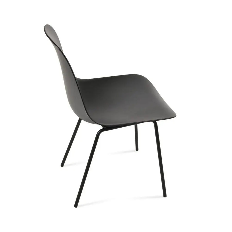 Urban Walnut Veneer Dining Chair – Modern Metal Leg Design