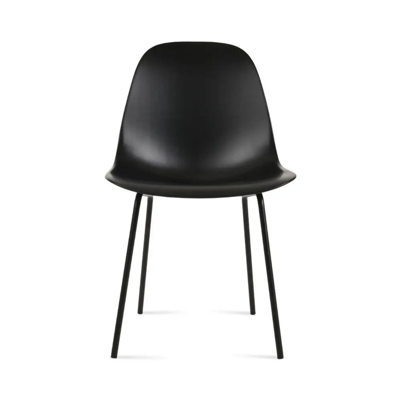 Urban Walnut Veneer Dining Chair – Modern Metal Leg Design