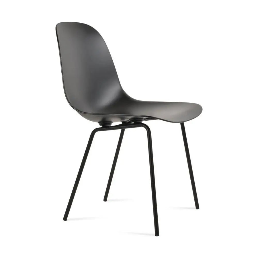 Urban Walnut Veneer Dining Chair – Modern Metal Leg Design