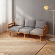 Velora Solid Beech Wood 3-Seater Sofa | Upholstered Modern Couch Demontha