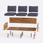 Velora Solid Beech Wood 3-Seater Sofa | Upholstered Modern Couch Demontha