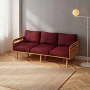 Velora Solid Beech Wood 3-Seater Sofa | Upholstered Modern Couch Demontha