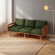 Velora Solid Beech Wood 3-Seater Sofa | Upholstered Modern Couch Demontha