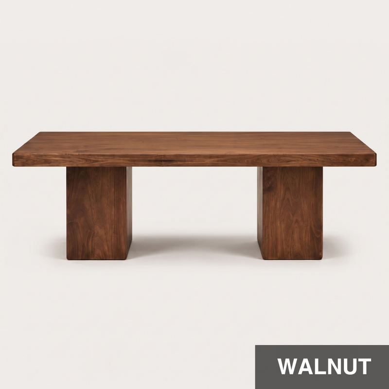 Wilder Rectangular Dining Table | Solid Walnut or Oak Wood