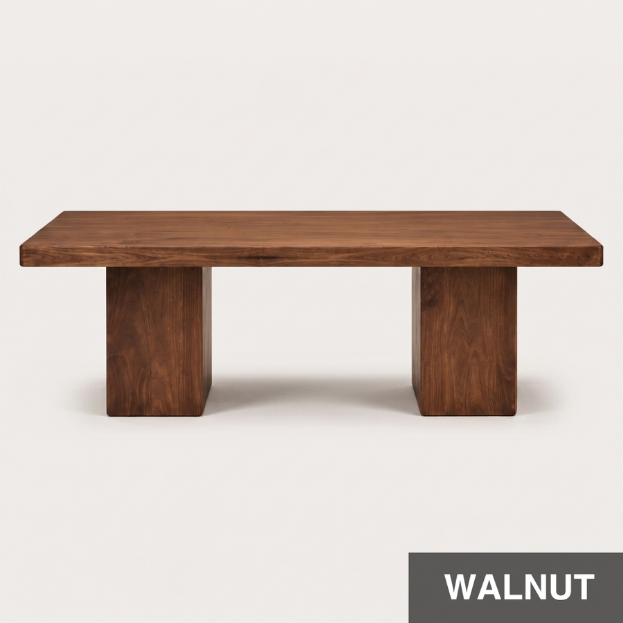 Wilder Rectangular Dining Table | Solid Walnut or Oak Wood