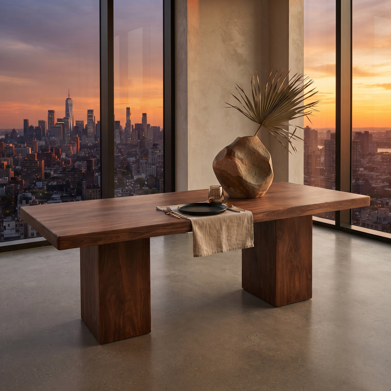 Wilder Rectangular Dining Table | Solid Walnut or Oak Wood