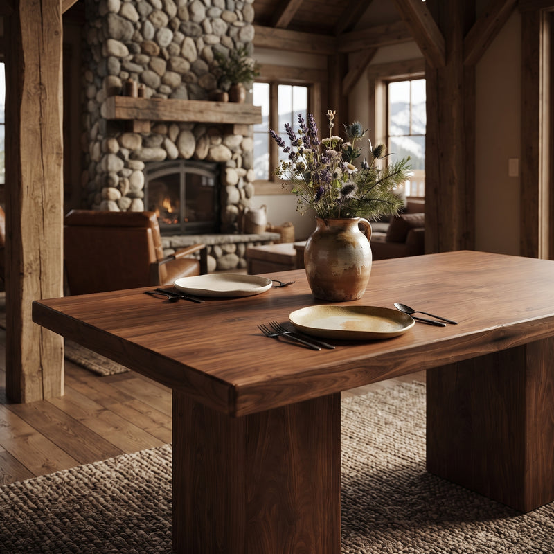 Wilder Rectangular Dining Table | Solid Walnut or Oak Wood