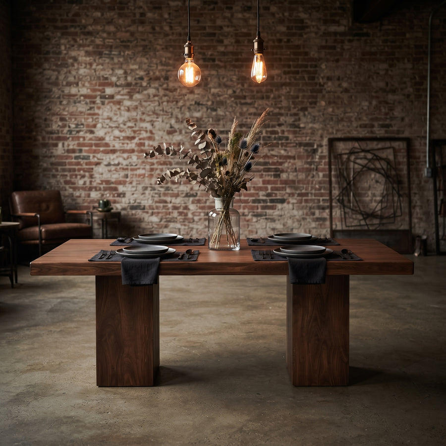 Wilder Rectangular Dining Table | Solid Walnut or Oak Wood