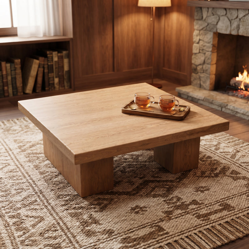 Wilder Square Coffee Table | Solid Walnut or Oak Wood