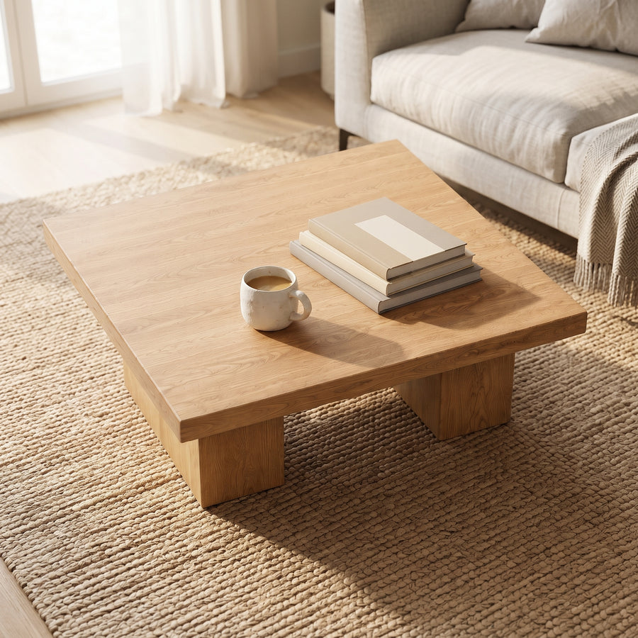 Wilder Square Coffee Table | Solid Walnut or Oak Wood