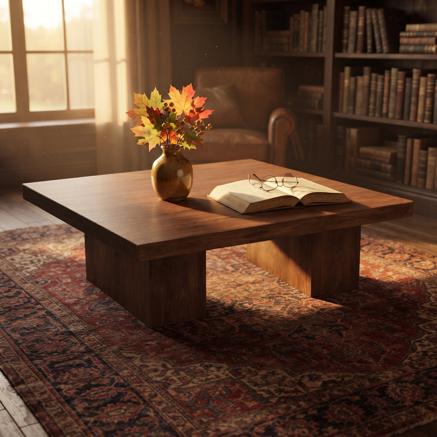 Wilder Square Coffee Table | Solid Walnut or Oak Wood