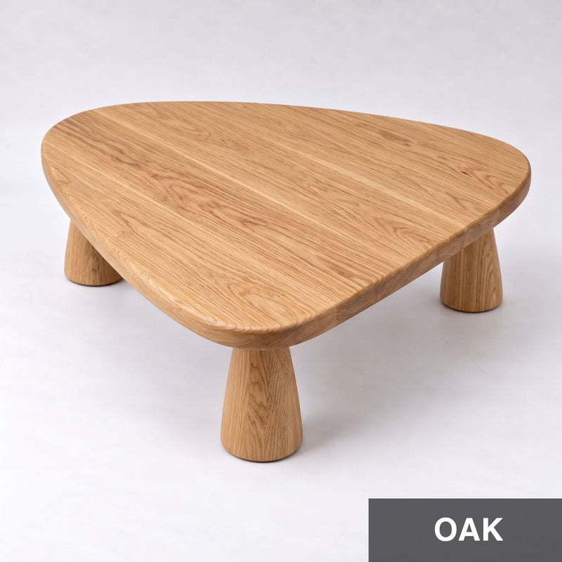 Yuma Organic Triangle Oak & Walnut Coffee Table – Sculptural Modern Design