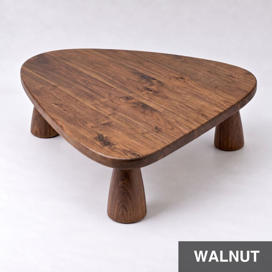 Yuma Organic Triangle Oak & Walnut Coffee Table – Sculptural Modern Design