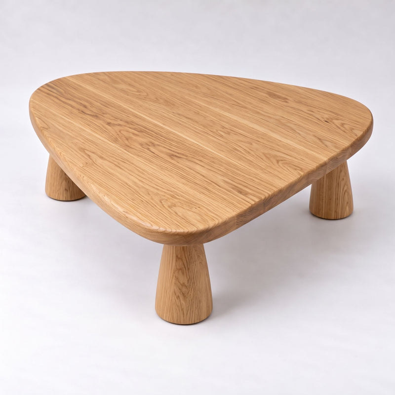 Yuma Organic Triangle Oak & Walnut Coffee Table – Sculptural Modern Design