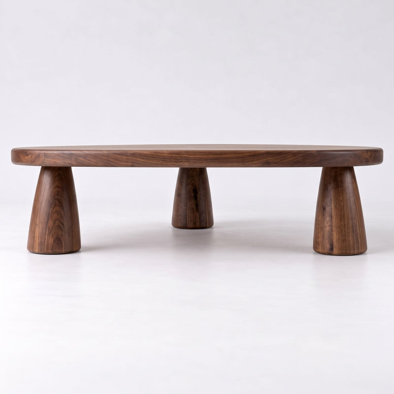 Yuma Organic Triangle Oak & Walnut Coffee Table – Sculptural Modern Design